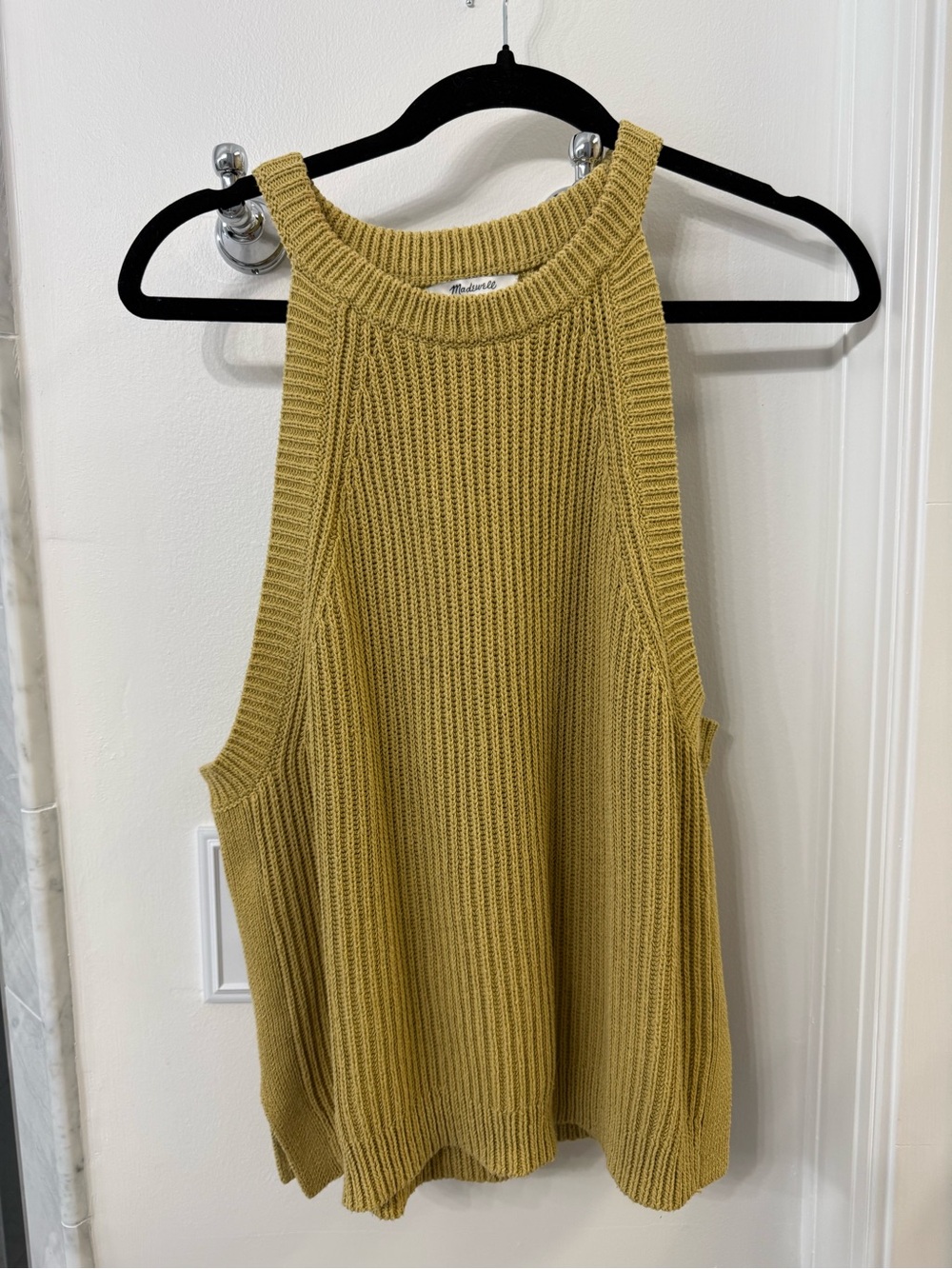 Madewell Ribbed Knit Tank Top in Mustard
